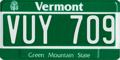 VT license plate VUY709