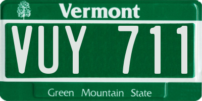 VT license plate VUY711