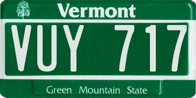 VT license plate VUY717