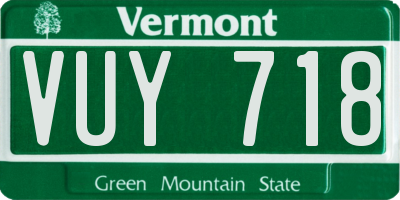 VT license plate VUY718