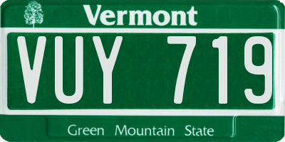 VT license plate VUY719