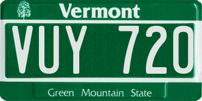 VT license plate VUY720