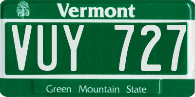 VT license plate VUY727