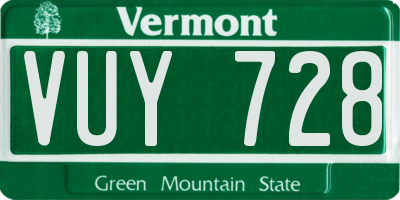 VT license plate VUY728
