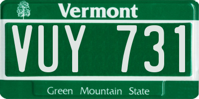 VT license plate VUY731