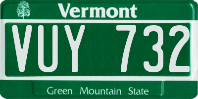 VT license plate VUY732