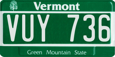 VT license plate VUY736