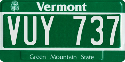VT license plate VUY737