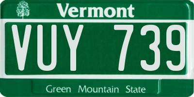 VT license plate VUY739