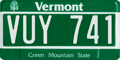 VT license plate VUY741