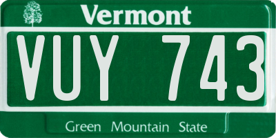 VT license plate VUY743