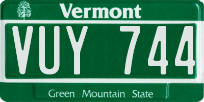VT license plate VUY744