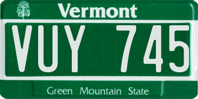 VT license plate VUY745