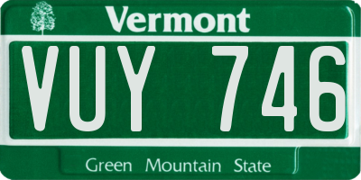 VT license plate VUY746