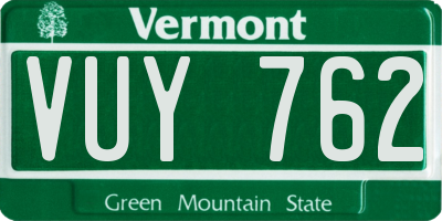 VT license plate VUY762