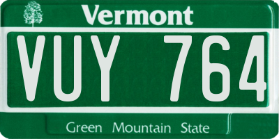 VT license plate VUY764
