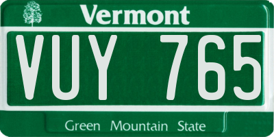VT license plate VUY765