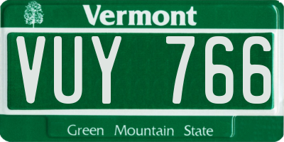 VT license plate VUY766