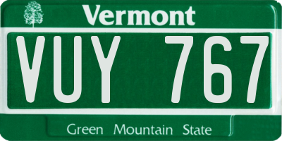 VT license plate VUY767