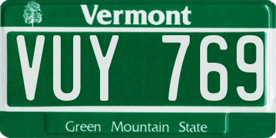 VT license plate VUY769