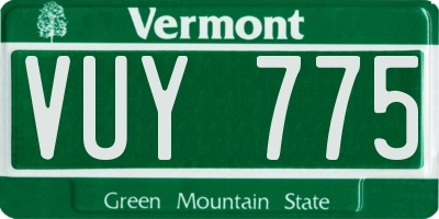 VT license plate VUY775