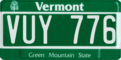 VT license plate VUY776
