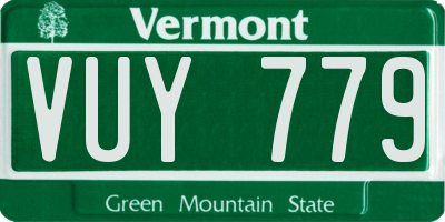 VT license plate VUY779