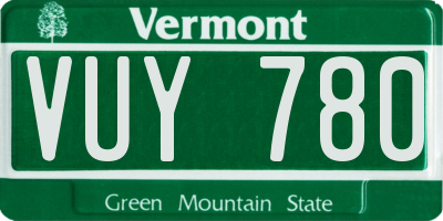 VT license plate VUY780