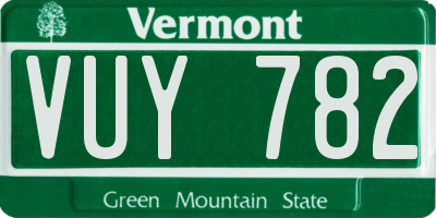 VT license plate VUY782