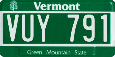 VT license plate VUY791