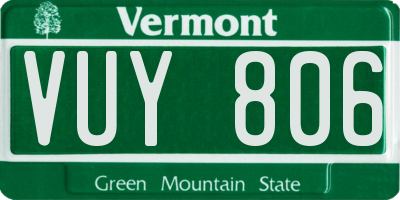 VT license plate VUY806