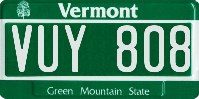 VT license plate VUY808
