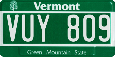 VT license plate VUY809