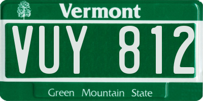 VT license plate VUY812