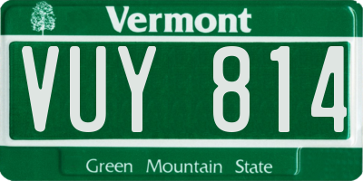 VT license plate VUY814