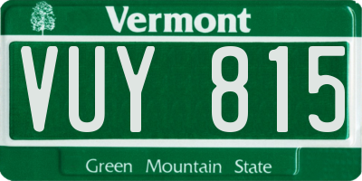 VT license plate VUY815