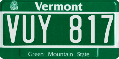 VT license plate VUY817