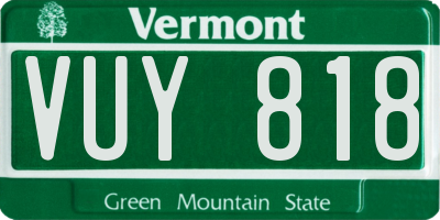 VT license plate VUY818
