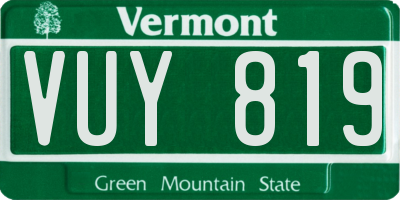 VT license plate VUY819