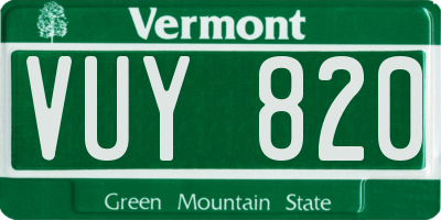 VT license plate VUY820