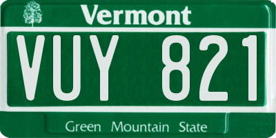 VT license plate VUY821