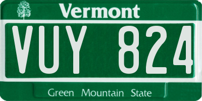VT license plate VUY824