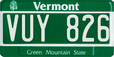VT license plate VUY826