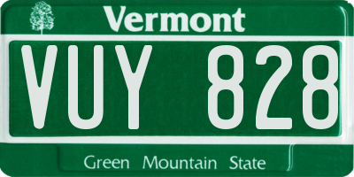 VT license plate VUY828