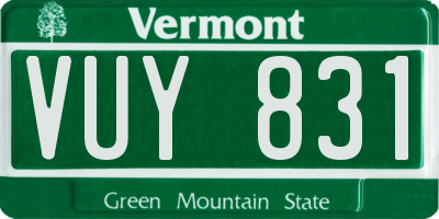 VT license plate VUY831