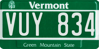 VT license plate VUY834