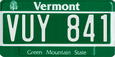 VT license plate VUY841
