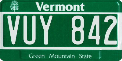 VT license plate VUY842