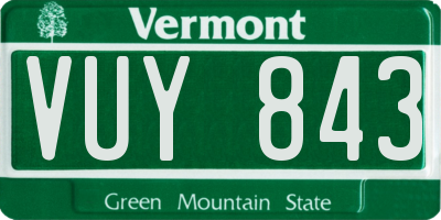 VT license plate VUY843