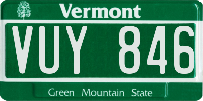 VT license plate VUY846